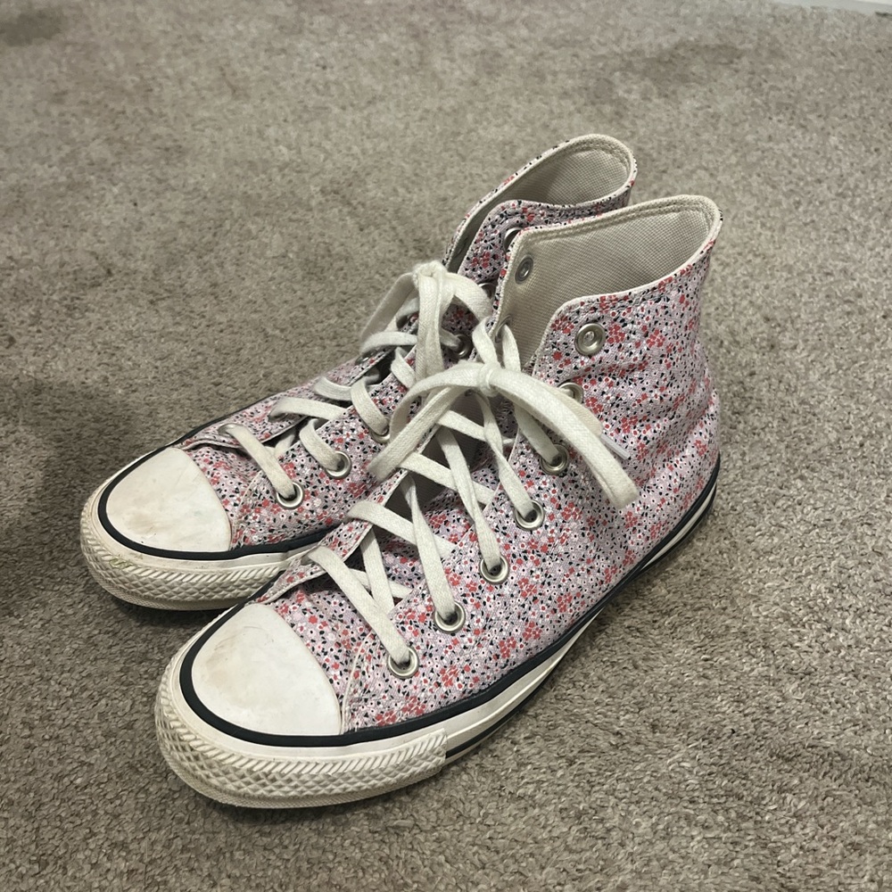 pink and purple floral converse